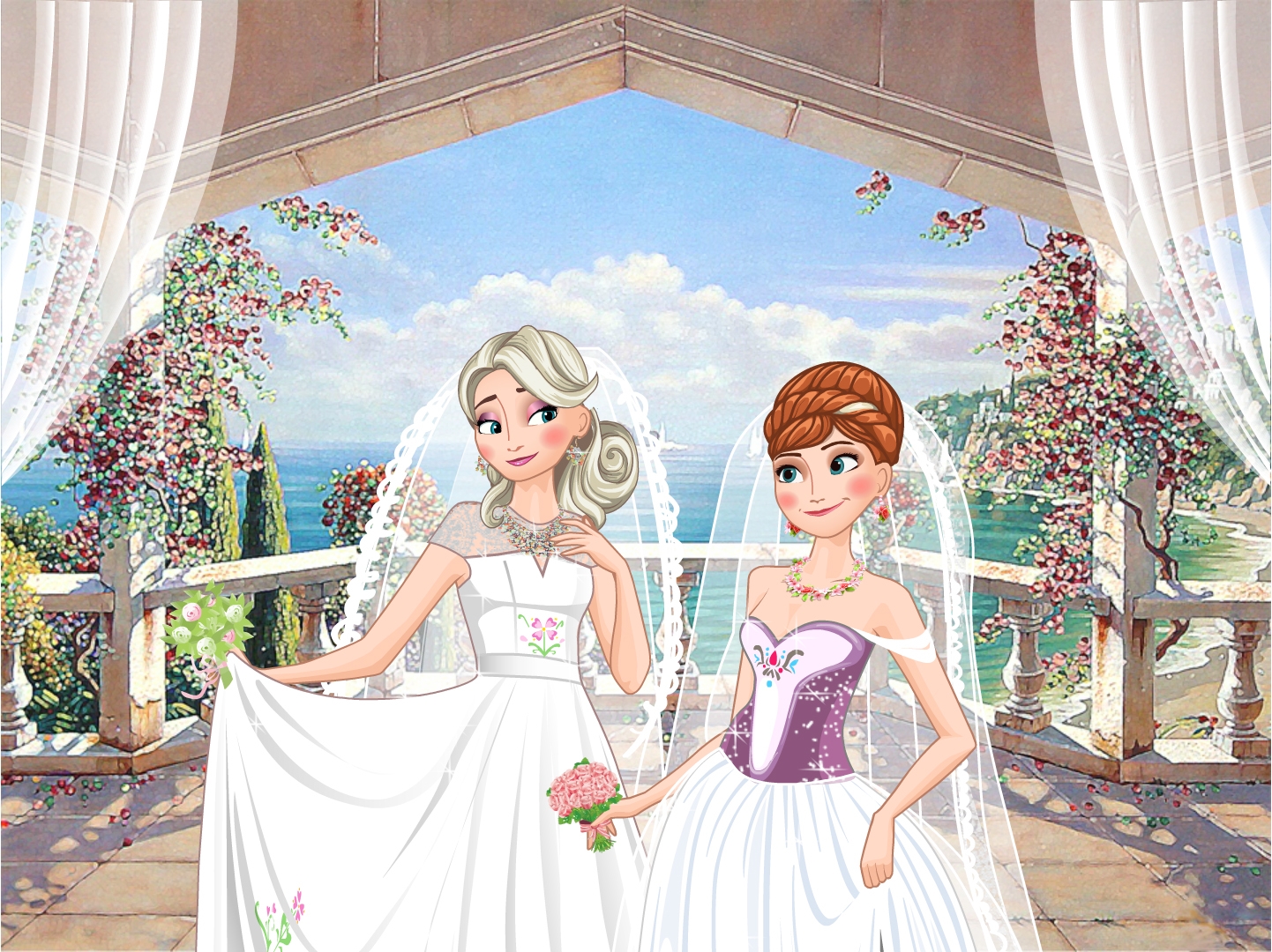Frozen Sisters Double Wedding