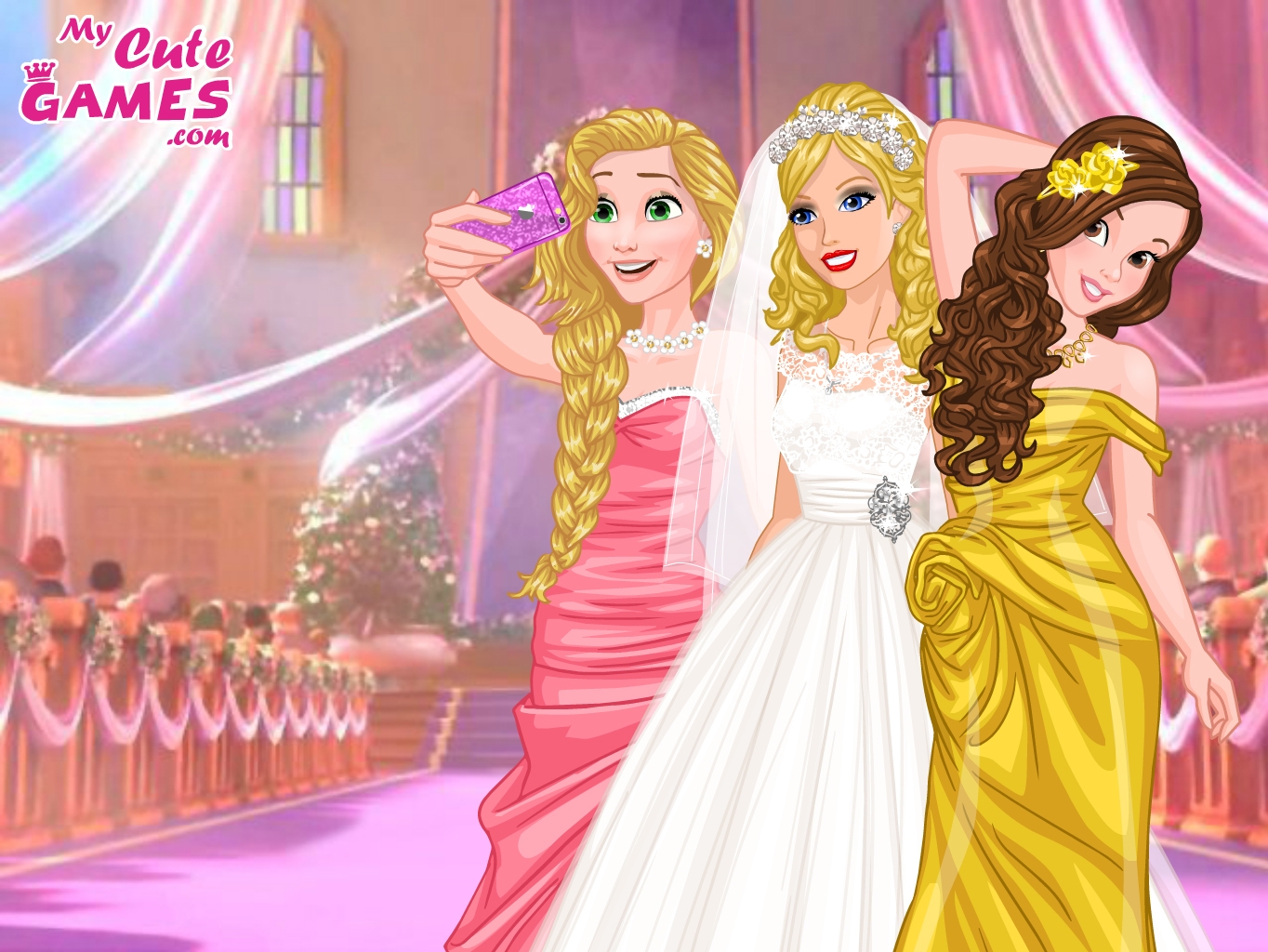 Barbie's Wedding Selfie with Princesses